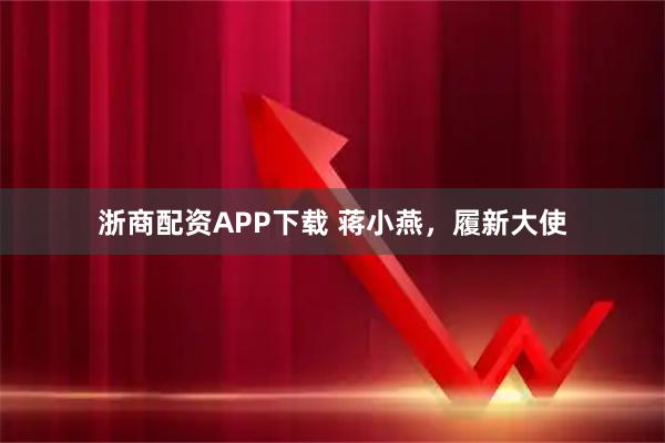 浙商配资APP下载 蒋小燕，履新大使